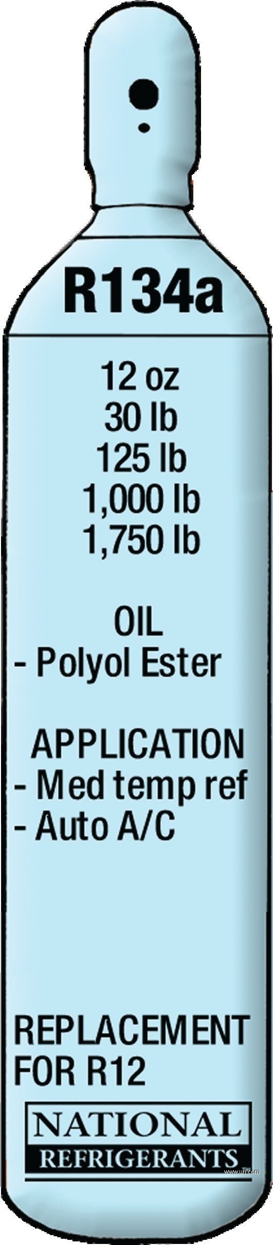 r134a refrigerant 125 lb cylinder