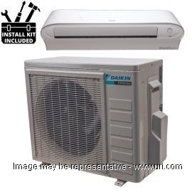 Daikin 9000 BTU Ductless Mini Split Wall Mount Heat Pump 17 SEER 230v with Installation Kit product photo Front View M